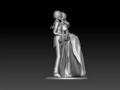 Groom and Bride 3D model for wedding cake 3D print model