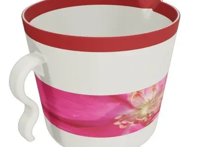 Classic Plastic Bath Mug Low-poly 3D model