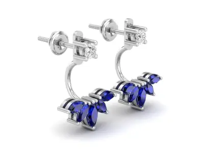 AV 463 Diamond Ladies Stud Earrings Jackets Set 3D print model