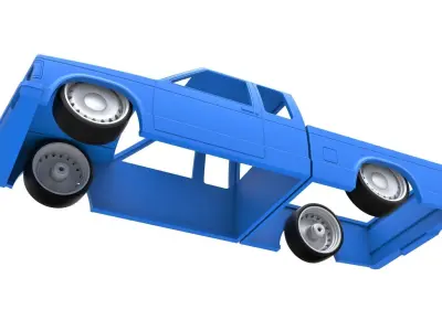 Shell and wheels Chevrolet Extended Cab Scale 1 to 25 3D print model