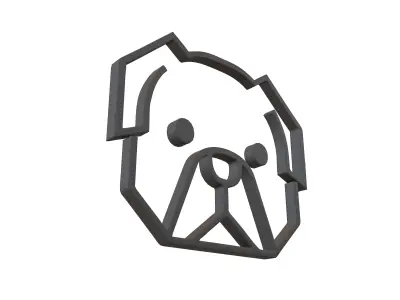 Pug Head Decoration v1 001 Low-poly 3D model