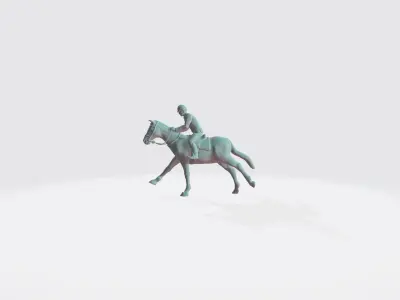 Horse and Rider Galloping pose I Ready for 3d print model 3D print model