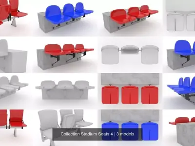 Collection Stadium Seats 4 3D Model Pack