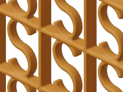 Plastic Premium Arch Window Grill Toy 3D model