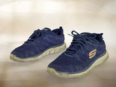 A pair of used Skechers 012 Low-poly 3D model