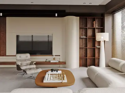 Modern Minimal Lounge 3D model