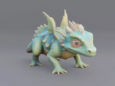 Young Green Dragon 1 3D model