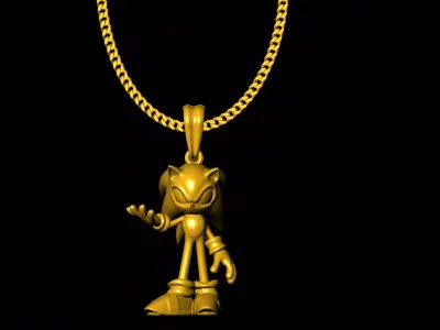 Sonic pendant charms - one inch pendant 3D print model