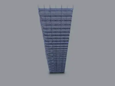 Animated Tower scaffolding and tarpaulin x10 3D model