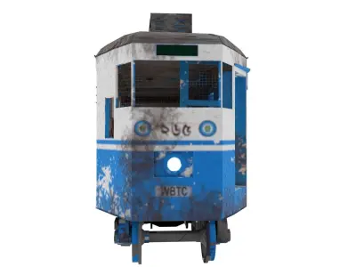 Kolkata tram low poly 3d model Low-poly 3D model