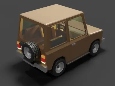 Concept Cartoon Type SUV Low-poly 3D model