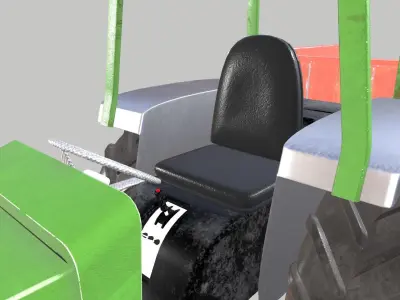 Tractor Trolley Low-poly 3D model
