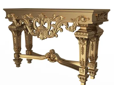 Classic Console Table 01 Low-poly 3D model