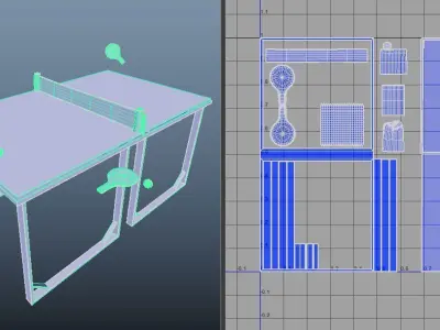 Ping Pong Low-poly 3D model