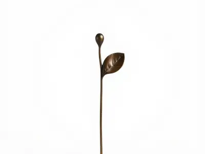 Elegant Leaf Spoon Model Pack with PBR Textures Low-poly 3D model