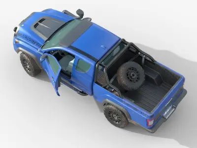 Generic Pickup Truck Lowpoly  with PBR Textures Low-poly 3D model