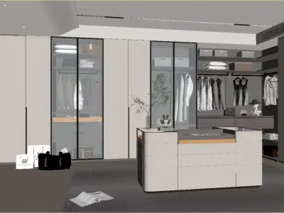 Modern Light Luxury Cloakroom 3D model