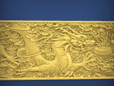 Carved panel painting STL 3D print model buy
