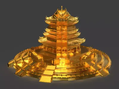 Chinese ancient house   3D model purchase