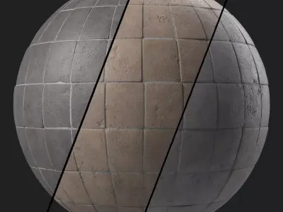 Pavement Materials 105- Concrete Paving - Sbsar Pbr 4k Seamless Texture