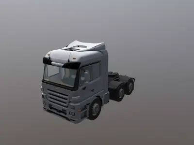 Actros 3 axle truck Low-poly 3D model