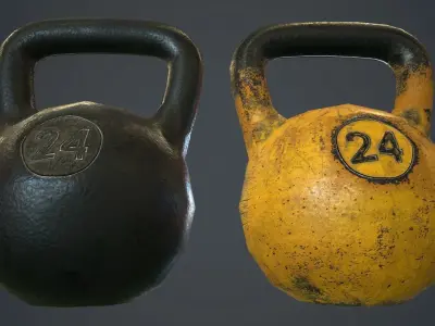 Kettlebell PBR Game Ready kettlebells Low-poly 3D model