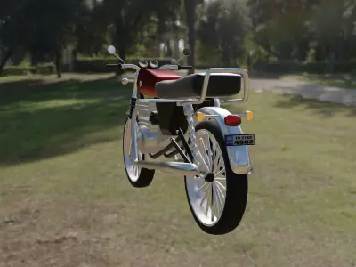 Low Poly Motor Bike 3D Model Low-poly 3D model