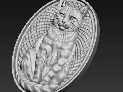 Cat Pendant A85 3D print model