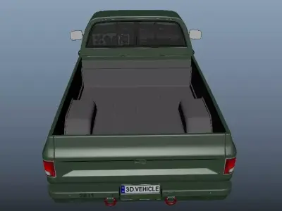 Military pickup truck  Low-poly 3D model