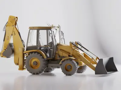Realistic Backhoe Loader by Terlan125 High quality 3D model