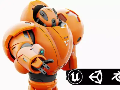 COMBAT DROID M-3000 Rigged for Unreal Engine - Unity - MIXAMO 3D model