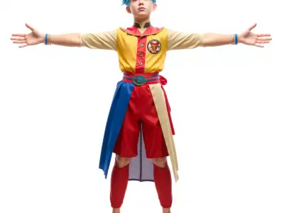 Colorful AnimeInspired Character Model Pack Low-poly 3D model