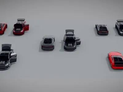 Generic low poly 5 car pack Low-poly 3D model