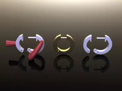 Simple Square Hoop Earring Size Large 3D print model