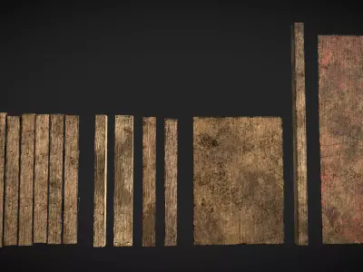 Old Plywood Set RC Free low-poly 3D model