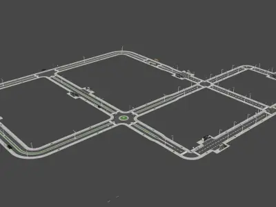 City Road Pack Free low-poly 3D model