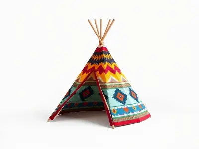 Colorful Teepee Tent D Model Pack Low-poly 3D model