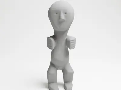 Ancient African Tribal Wood Sculpture from Uganda 3d scan  3D model