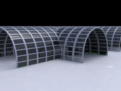 Cylindrical large structure for airport or large space 3D model