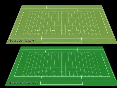 American Football Field 11 players Low-poly 3D model