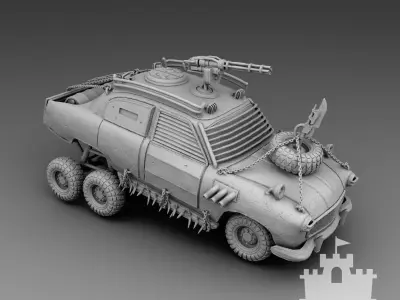 Car with high suspension 3D print model