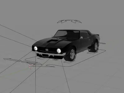 Chevrolet Camaro 1969 Model Rigged Low-poly 3D model