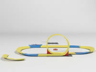 circuit race toy Low-poly 3D model