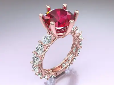 Diamond Ring - Womens Rings - N6310 3D print model