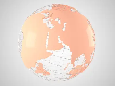 Globe News Skeleton Peach 3D model