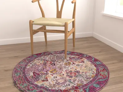 Round Rug Set 85 3D model