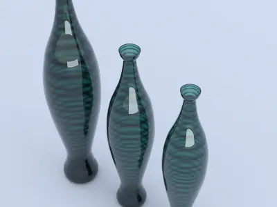 Glass Green Vases 3D model