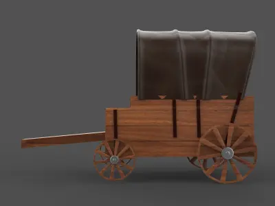 Low-poly Carriage Low-poly 3D model