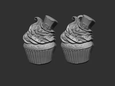 st patrick day hat cup cake decor  3D print model