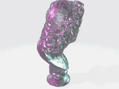 Alexander the Great bust WIREFRAME VORONOI WIREMESH MESH 3D print model